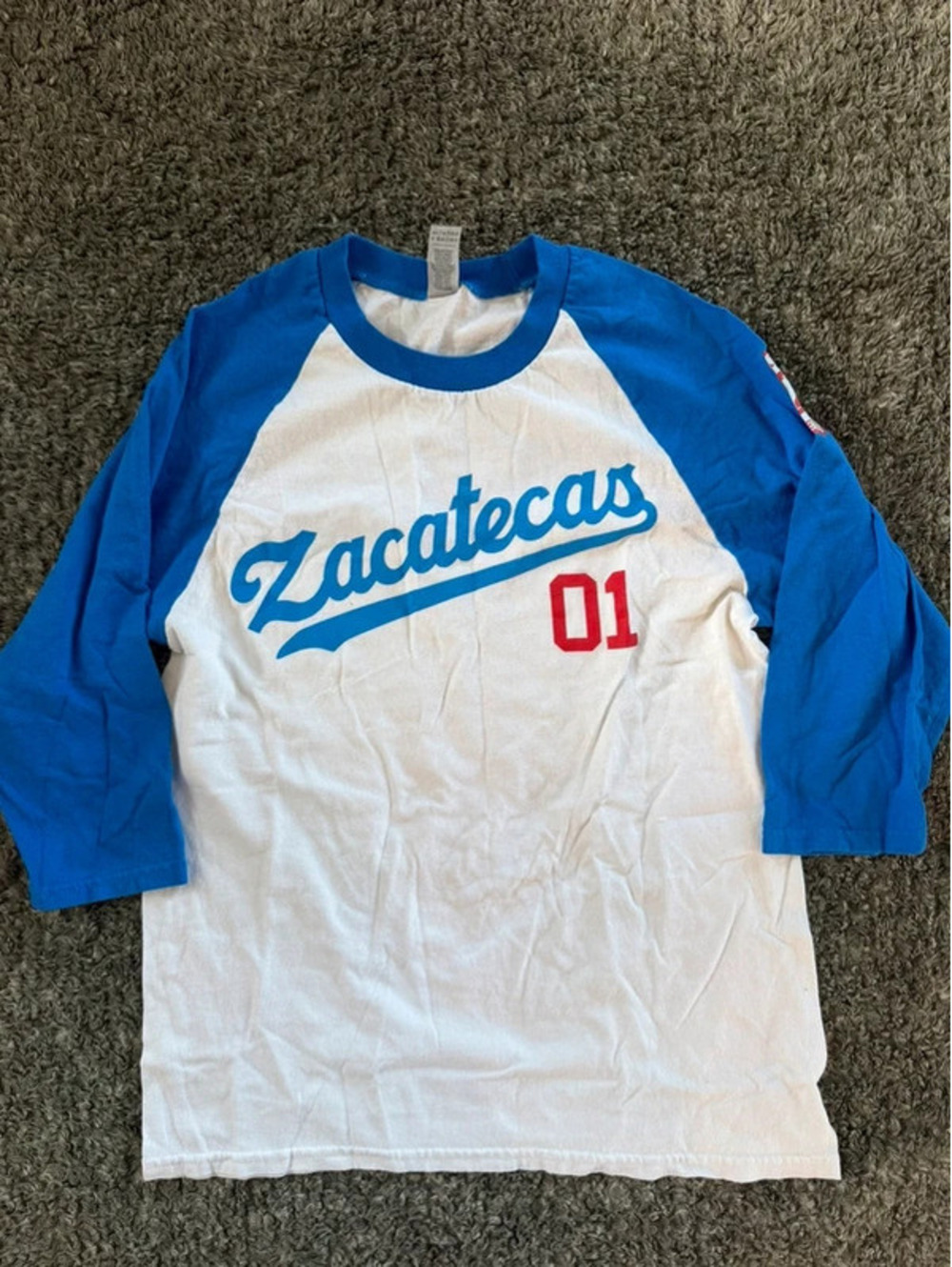 Gildan Zacatecas Mexico Baseball Style Raglan Shirt Size Small